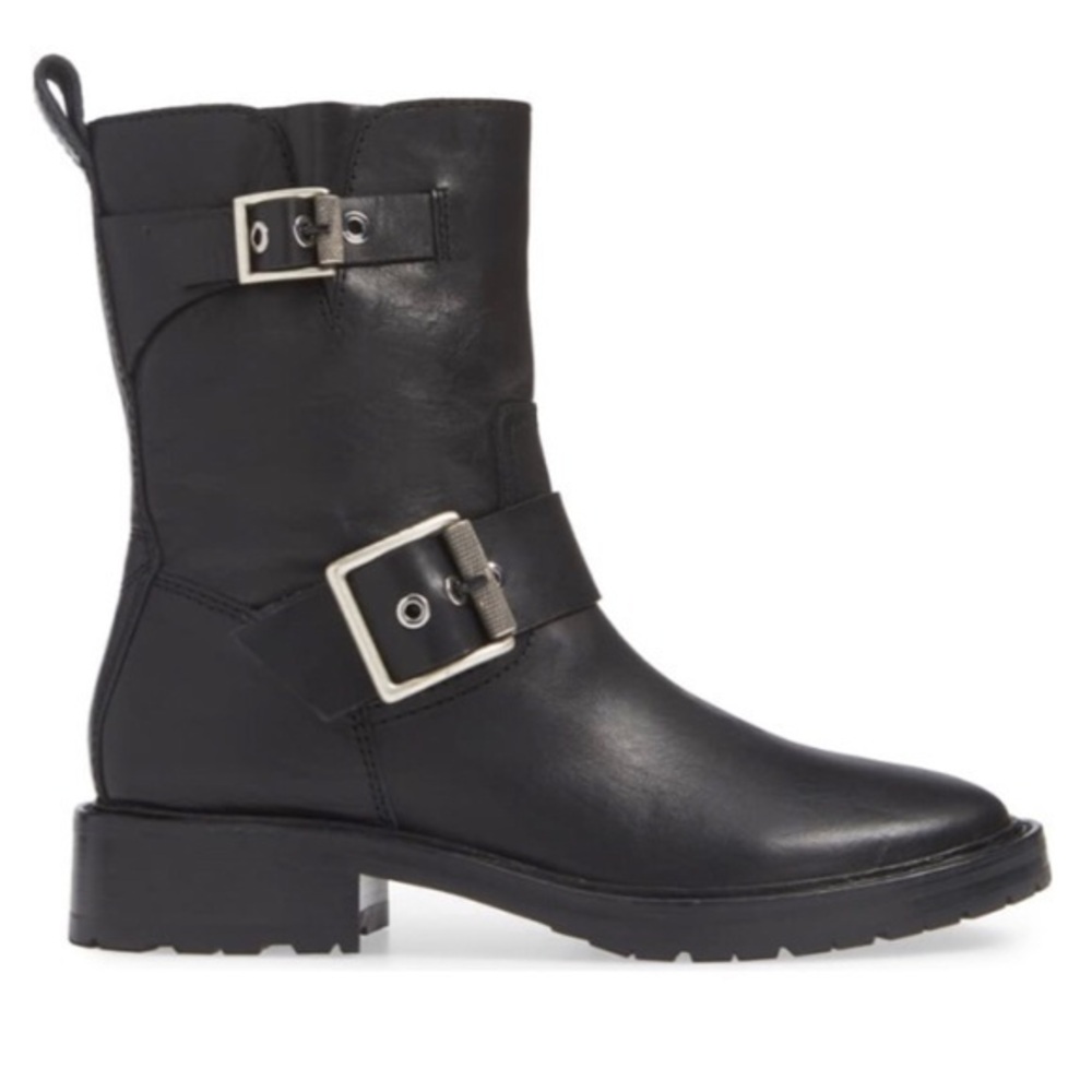 NEW Rag & Bone Moto Leather Buckle Biker Boots